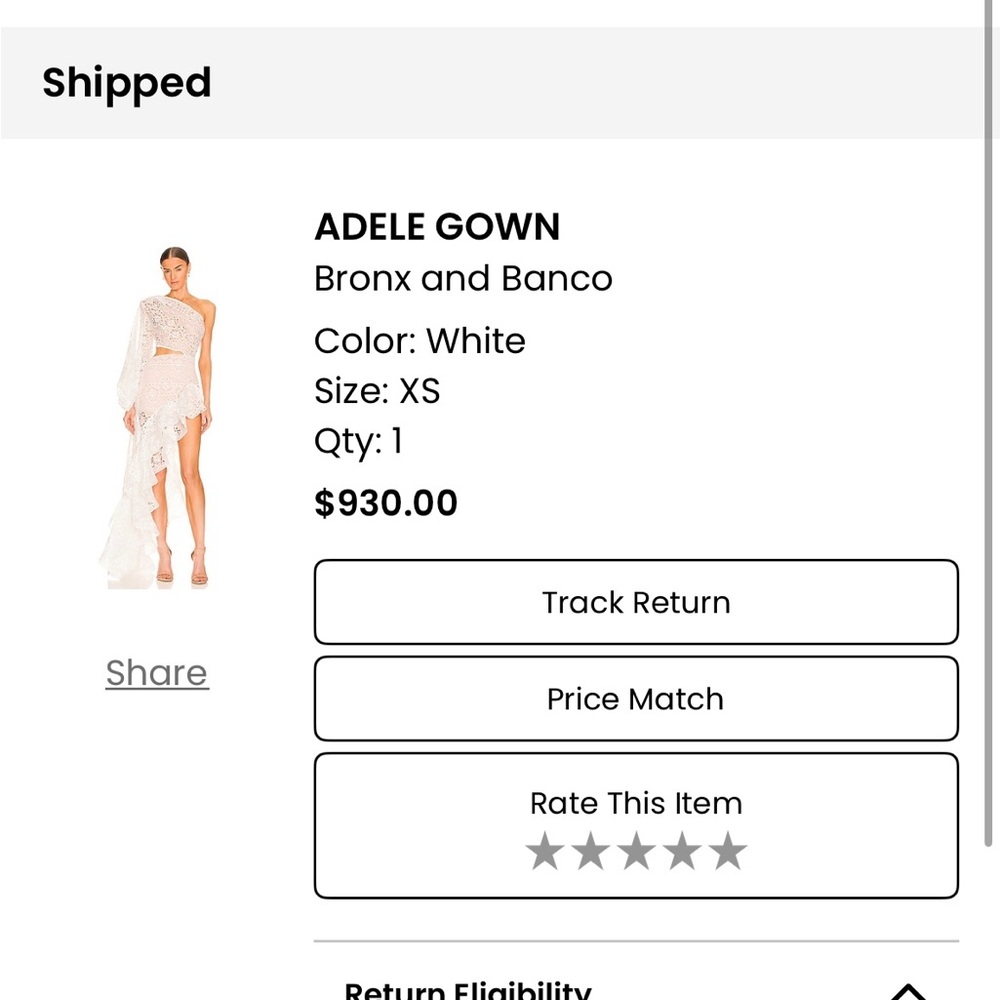 Bronx and Banco White One-Shoulder Gown